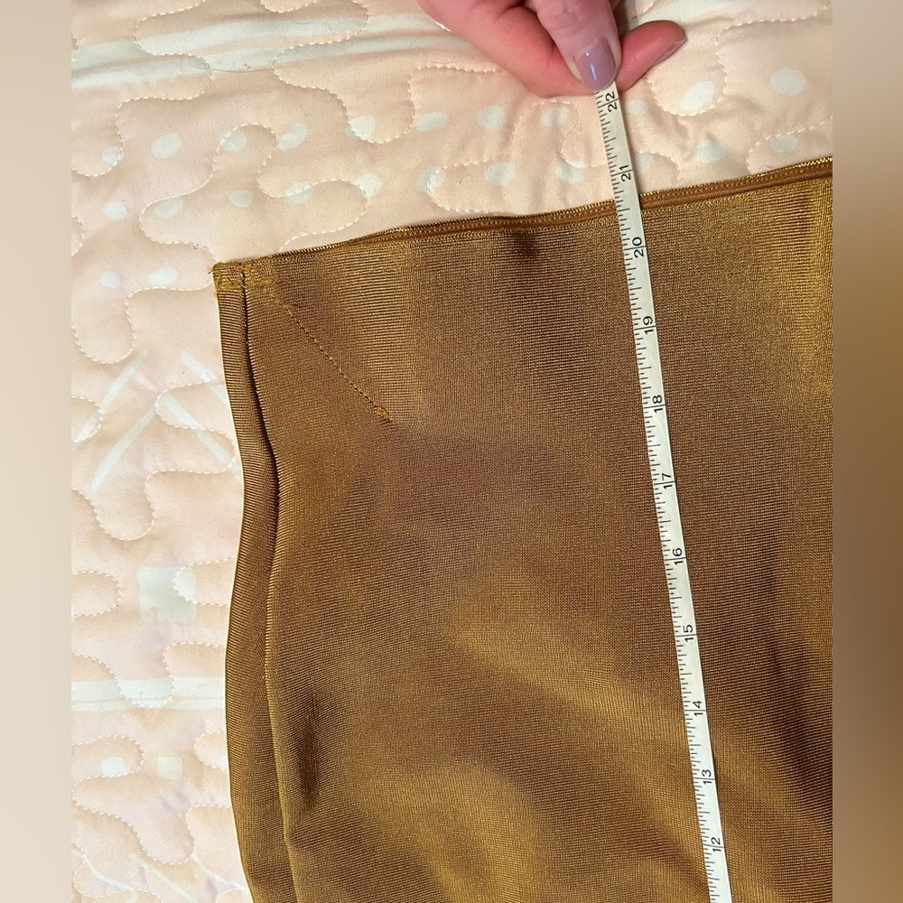 Wow Couture Bandage Pencil Knee Length Skirt Modest Yellow Gold - Picture 6 of 8
